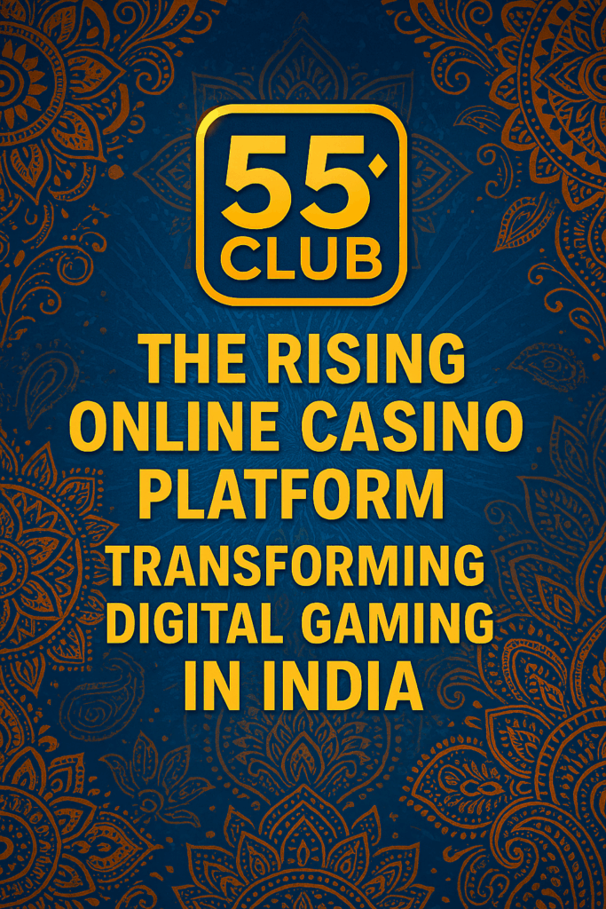 55 Club login page with mobile app and lottery features displayed on screen